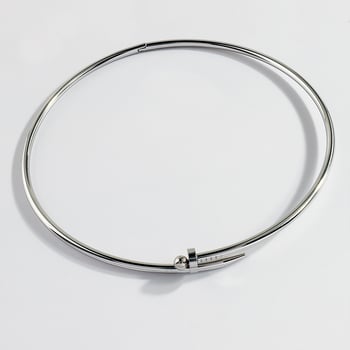 Colier choker unisex din oțel de titan, geometric, stil simplu (Material: Titanium steel; Pandant: Titanium steel; Greutate: 46 g)
