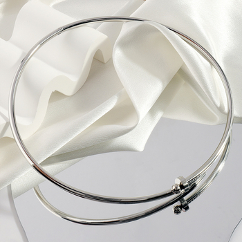 Colier choker unisex din oțel de titan, geometric, stil simplu (Material: Titanium steel; Pandant: Titanium steel; Greutate: 46 g)