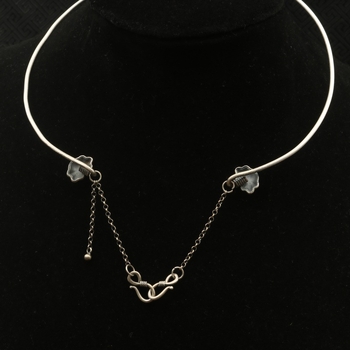 Colier choker din argint S990 pentru femei, stil etnic, formă geometrică în U, greutate 17,8 g