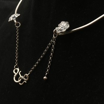 Colier choker din argint S990 pentru femei, stil etnic, formă geometrică în U, greutate 17,8 g