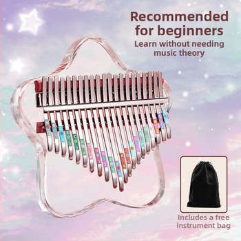 Kalimba από διαφανές ακρυλικό (thumb piano) – υψηλός ήχος, τόνος A, φορητή για αρχάριους