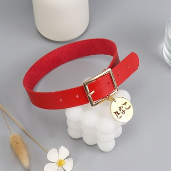 Kožni ovratnik s klavikularnom lancem, model karikaturnog lika, unisex