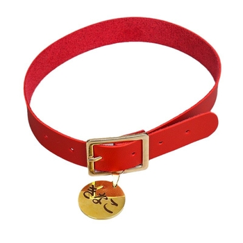 Kožni ovratnik s klavikularnom lancem, model karikaturnog lika, unisex