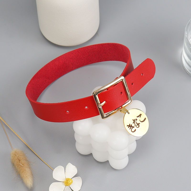 Kožni ovratnik s klavikularnom lancem, model karikaturnog lika, unisex