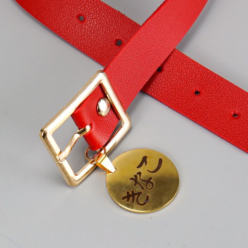 Kožni ovratnik s klavikularnom lancem, model karikaturnog lika, unisex