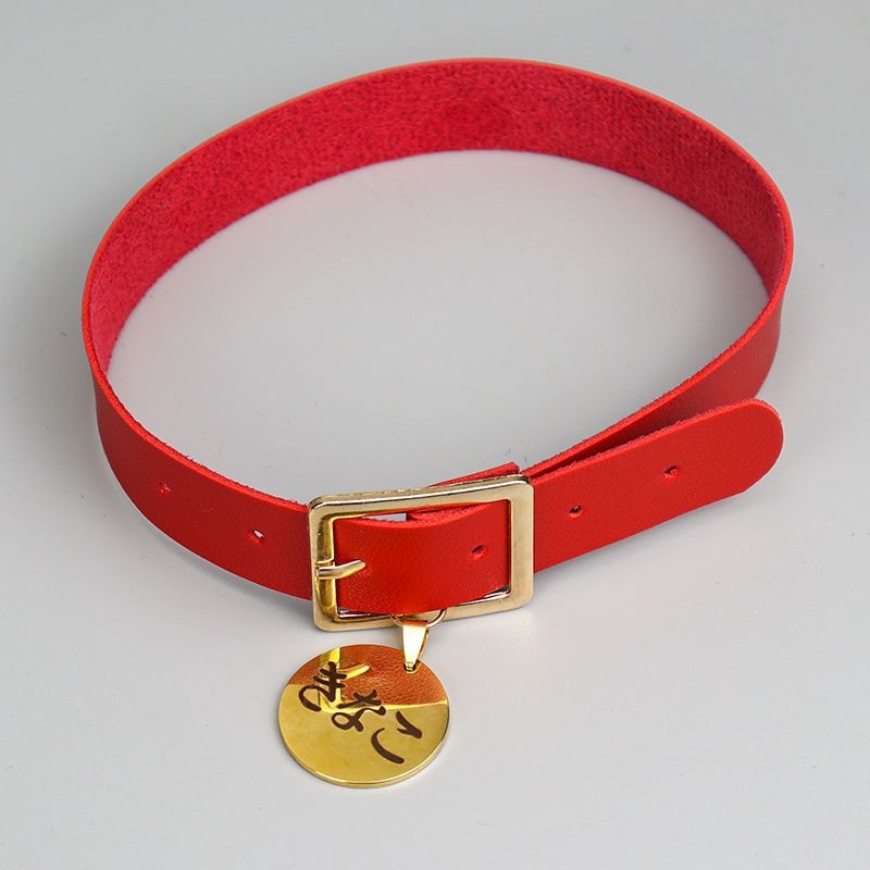 Kožni ovratnik s klavikularnom lancem, model karikaturnog lika, unisex