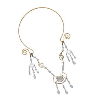 Ρετρό γυναικείο κολιέ λαιμού με φούντα και στεφάνι, εμπνευσμένο από αρχαίο κινεζικό κοστούμι; Υλικό: Άλλο; Συσκευασία: Ανεξάρτητη συσκευασία; Φθινόπωρο 2021.