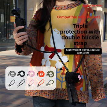 Lanyard pre Osmo Pocket 3 s ochranným krytom, nylonový diagonálny remienok