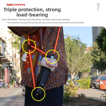 Lanyard pre Osmo Pocket 3 s ochranným krytom, nylonový diagonálny remienok