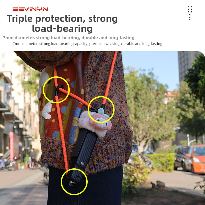 Lanyard pre Osmo Pocket 3 s ochranným krytom, nylonový diagonálny remienok