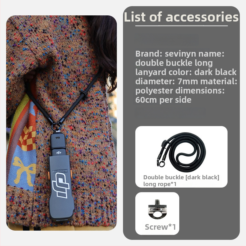 Lanyard pre Osmo Pocket 3 s ochranným krytom, nylonový diagonálny remienok