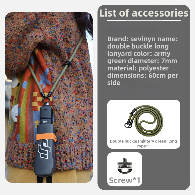 Lanyard pre Osmo Pocket 3 s ochranným krytom, nylonový diagonálny remienok