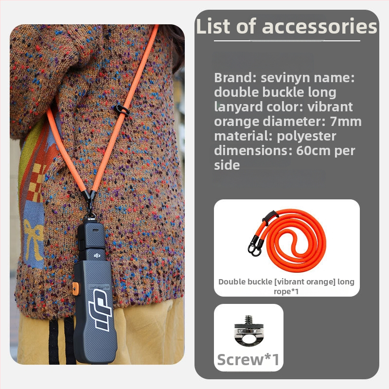 Lanyard pre Osmo Pocket 3 s ochranným krytom, nylonový diagonálny remienok