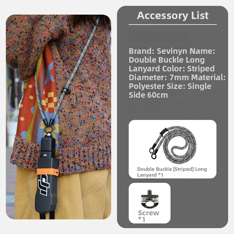 Lanyard pre Osmo Pocket 3 s ochranným krytom, nylonový diagonálny remienok