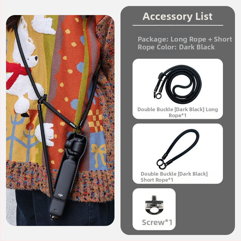 Lanyard pre Osmo Pocket 3 s ochranným krytom, nylonový diagonálny remienok