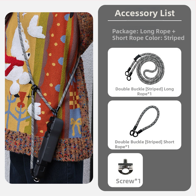 Lanyard pre Osmo Pocket 3 s ochranným krytom, nylonový diagonálny remienok