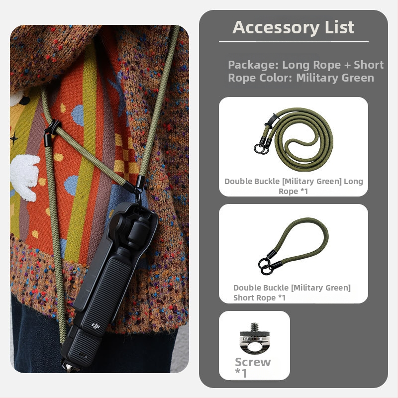 Lanyard pre Osmo Pocket 3 s ochranným krytom, nylonový diagonálny remienok