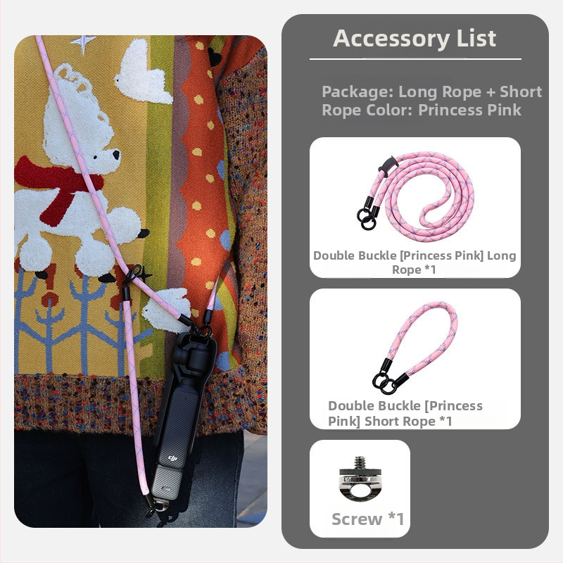 Lanyard pre Osmo Pocket 3 s ochranným krytom, nylonový diagonálny remienok