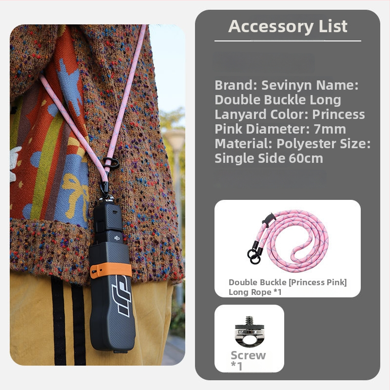 Lanyard pre Osmo Pocket 3 s ochranným krytom, nylonový diagonálny remienok