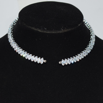 Κολιέ λαιμού με ζιρκόν και κρυστάλλινο μενταγιόν, unisex, αλυσίδα τύπου Ο