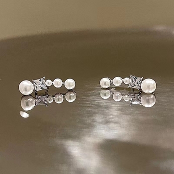 Обици Candycat, сплав, електропластиран покритие, геометричен дизайн