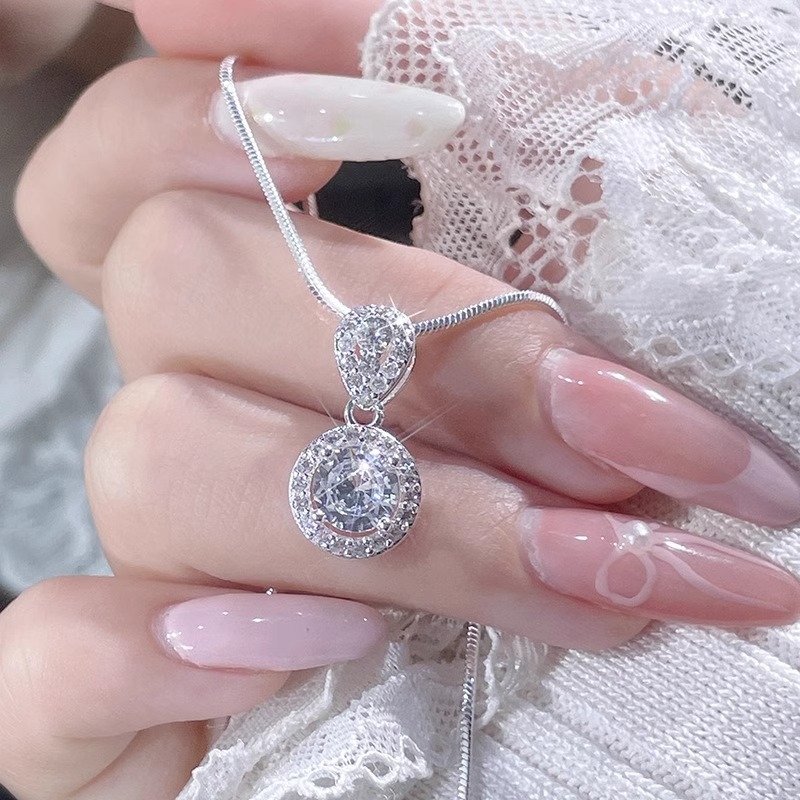 Κολιέ από χαλκό με ζιρκόνια, γεωμετρικός σχεδιασμός, αλυσίδα φιδιού-οστών, κορεατικό στυλ