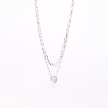 Κολιέ από σίδηρο με σταυρωτή αλυσίδα, πολυεπίπεδο σχέδιο, κορεατικό στυλ