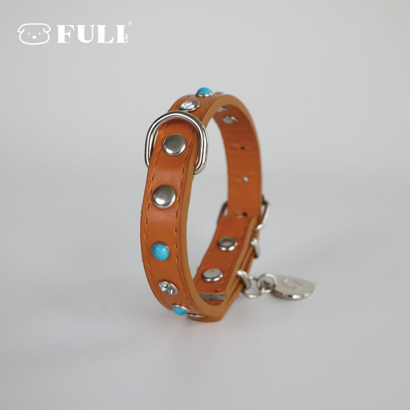 Fuli pet Desert Knight Δερμάτινο περιλαίμιο σκύλου — κατάλληλο για όλους τους σκύλους