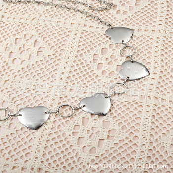 Lanț talie cu inimă — lucrat manual (Material: Metal; Cataramă: Fier; Închidere: Cârlig; Lățime: 2-4 cm; Model: Inimă)