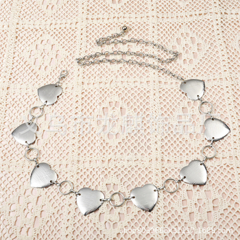 Lanț talie cu inimă — lucrat manual (Material: Metal; Cataramă: Fier; Închidere: Cârlig; Lățime: 2-4 cm; Model: Inimă)