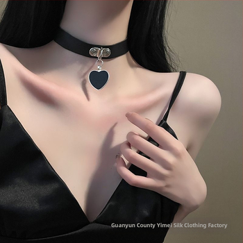 Κολάρο καρδιάς με μεταλλικό κρεμαστό από σίδηρο, Ο-αλυσίδα, φρέσκο και γλυκό στυλ – για ζευγάρια