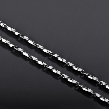 Mobius nyaklánc titániumacélból, Twist-Stick lánc, uniszex, medál titániumacélból, Súly 0.2