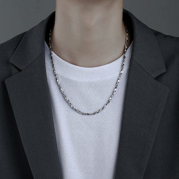 Mobius nyaklánc titániumacélból, Twist-Stick lánc, uniszex, medál titániumacélból, Súly 0.2