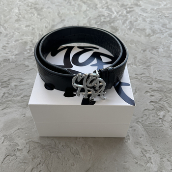 Centură unisex din piele split, cataramă din oțel inoxidabilă și închidere cu șnur, Primăvara 2025