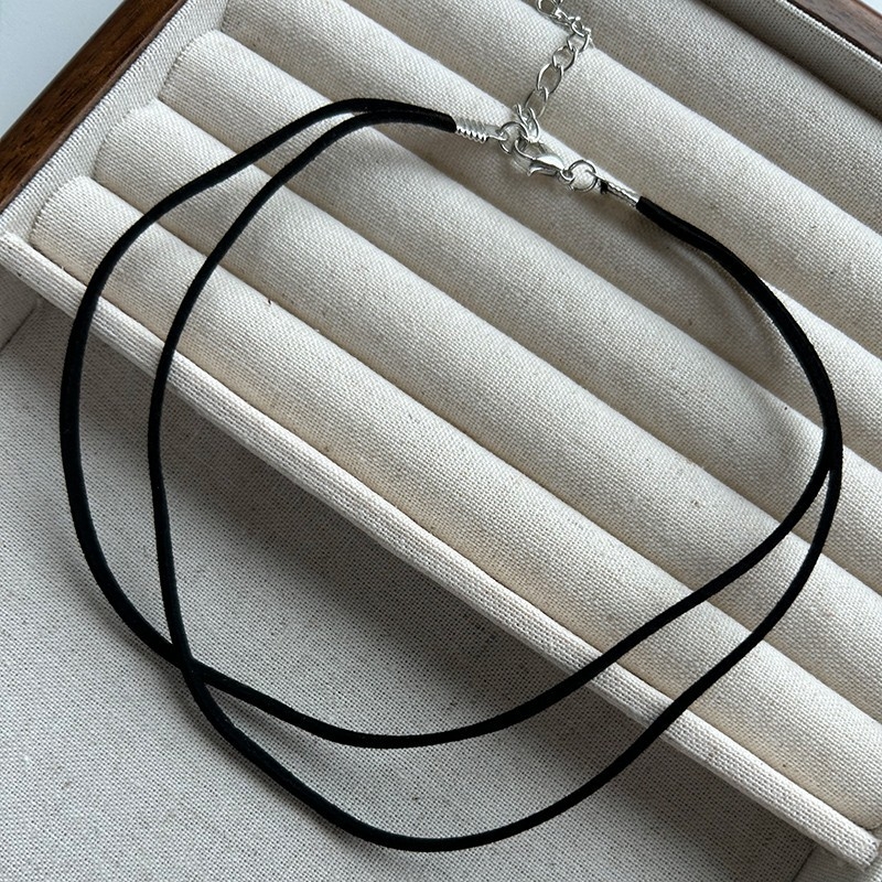 Harajuku baršunasti dvostruki choker za žene, minimalistički stil, materijal: legura, privjesak: legura, lanac: običan lanac, višeslojni dizajn