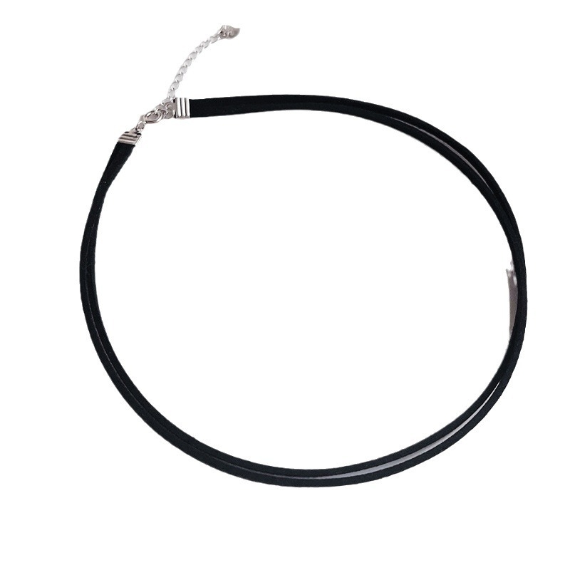 Harajuku baršunasti dvostruki choker za žene, minimalistički stil, materijal: legura, privjesak: legura, lanac: običan lanac, višeslojni dizajn