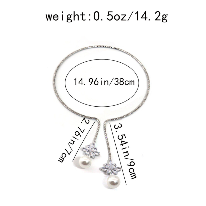 Геометрично колие с Rhinestone кристали и циркон, винтов синджир