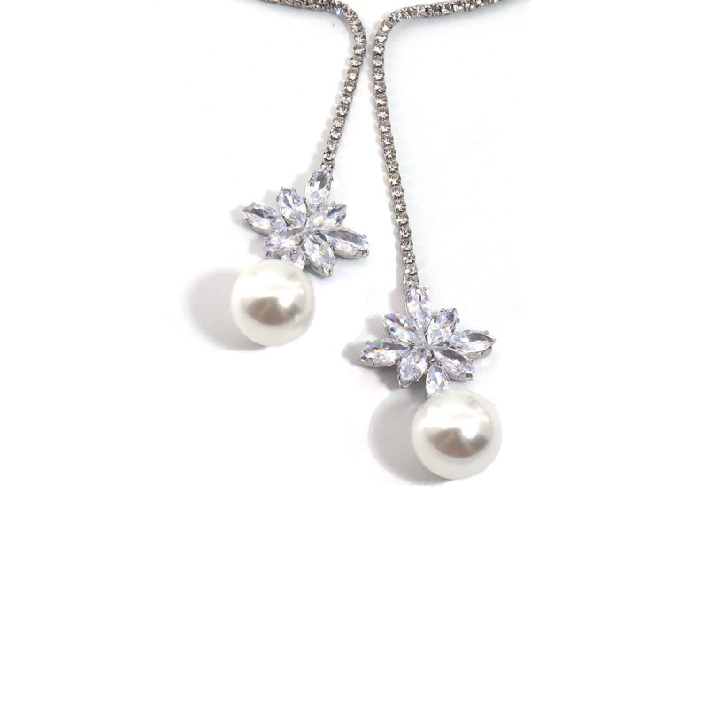 Геометрично колие с Rhinestone кристали и циркон, винтов синджир