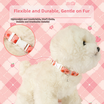 Augintinio harnasas ir pavadėlio rinkinys — karikatūrų raštas, austas audinys