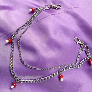 Lanț de talie pentru blugi, femei, aliaj, placare electrolitică, pandantiv ciupercă