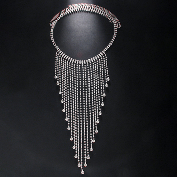 Lanac za struk s resicama — štras, legura s umetanim umjetnim dragim kamenjem, kristal, elektroplatiranje