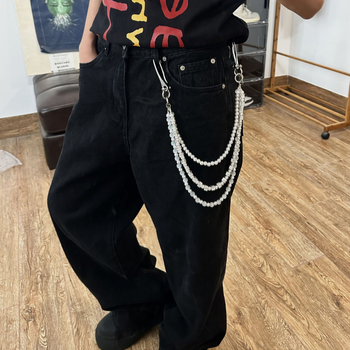 Lanac za pojas s perlama – trostruki sloj, dvostruki sloj, ručna izrada, ulični hip-hop stil