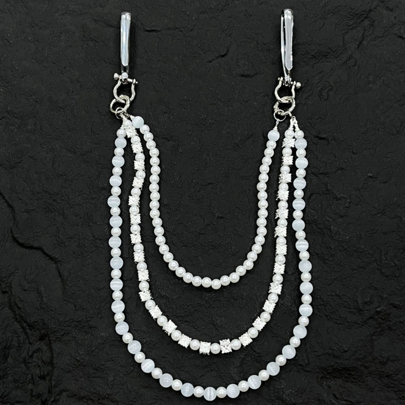 Lanac za pojas s perlama – trostruki sloj, dvostruki sloj, ručna izrada, ulični hip-hop stil