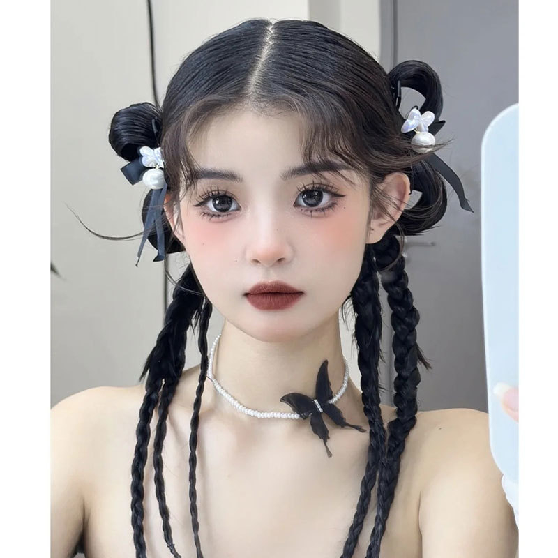 Choker ogrlica s imitacijskim perlama, ručna izrada, leptir detalj, lanac ključne kosti, Pure Korean Jewelry