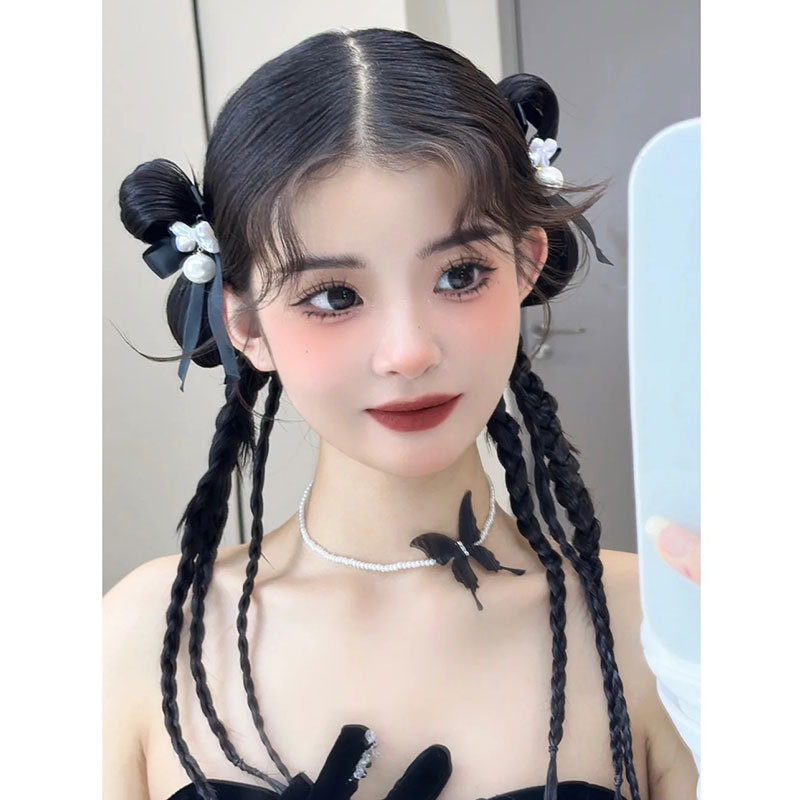 Choker ogrlica s imitacijskim perlama, ručna izrada, leptir detalj, lanac ključne kosti, Pure Korean Jewelry