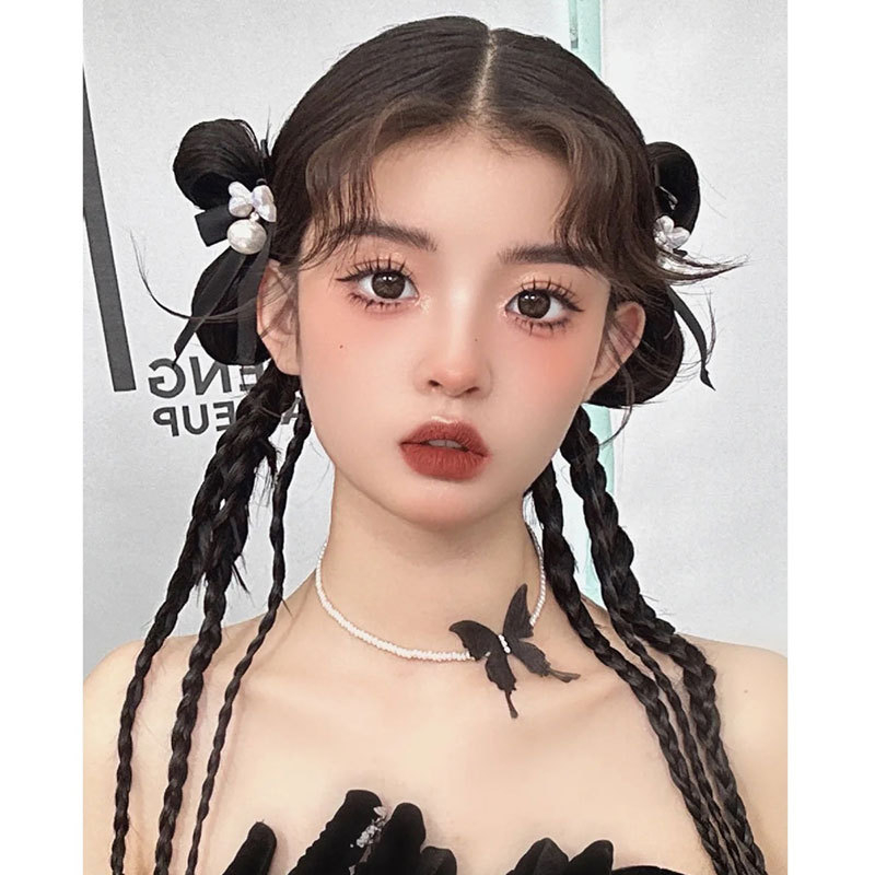 Choker ogrlica s imitacijskim perlama, ručna izrada, leptir detalj, lanac ključne kosti, Pure Korean Jewelry