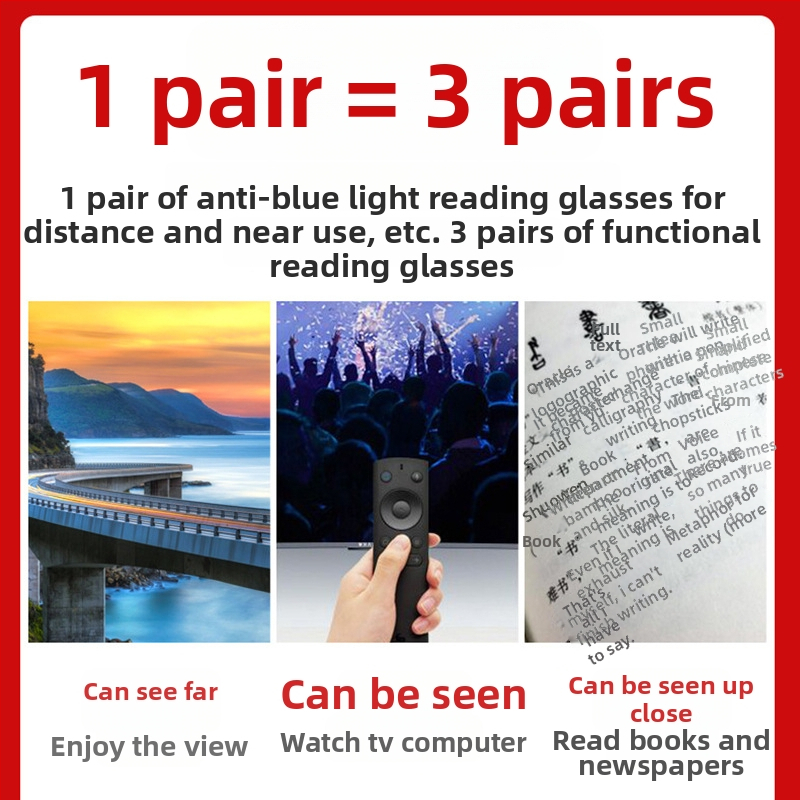 Sklopljive naočale za čitanje s metalnim okvirom, leće koje mijenjaju boju, progresivne višefokalne leće, polikarbonatne leće, za daljinu i blizinu, zaštita od plavog svjetla