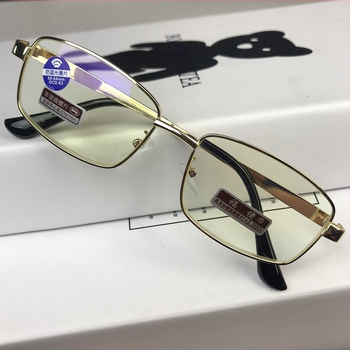 Γυαλιά ανάγνωσης με γυάλινοι φακοί, ανθεκτικοί στη φθορά, HD ευκρίνεια и προστασία από μπλε φως για ηλικιωμένους, μεταλλικός πλήρης σκελετός