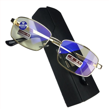 Γυαλιά ανάγνωσης με γυάλινοι φακοί, ανθεκτικοί στη φθορά, HD ευκρίνεια и προστασία από μπλε φως για ηλικιωμένους, μεταλλικός πλήρης σκελετός