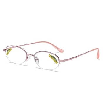 Очила за четене с анти-синя светлина, линзи от смола, метална половин рамка, подходящи за овално лице и за възрастни